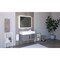 Castello Usa Nile 36" Wall Mounted Gray Vanity With White Top AndAnd Black Handles CB-MC-36G-BL-2053-WH - alternate 3